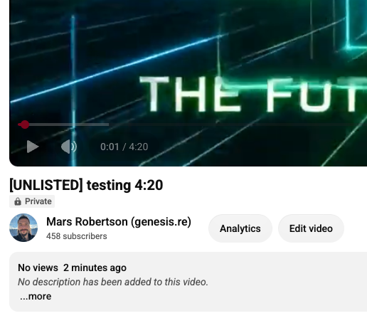 The watch page for the same video showing 4:20